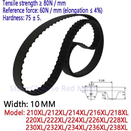 NEW 1pcs XL Timing belt 210/212/214/216/218/220/222/224/226/228/230/232/234/236/238 XL 0.39inch(10mm) width Transmission Belts