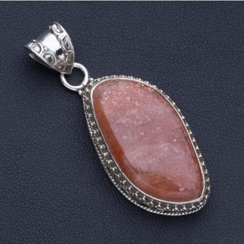 Natural Calcite Punk Style 925 Sterling Silver Pendant 2" P0744