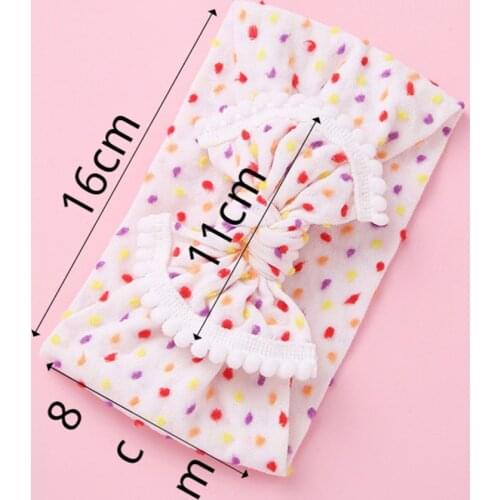 Donuts Lace Trimming Print Floral Girl Toddler Hair Bows And Bands Elastic Soft Hair Ties Wide Turban Head Wrap Hairbands