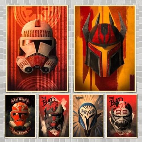 Clone Wars Helmets Movie Poster Wall Stickers For Home Room Bar Decor Art