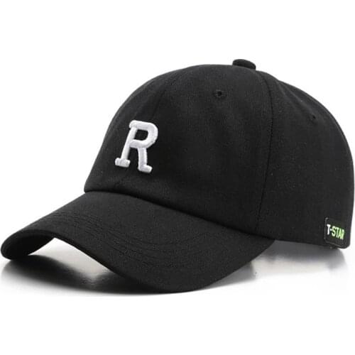 Doitbest Simple solid baseball cap hat for women men Autumn dad mom hat R Letter embroidery outdoor sports caps snapback gorras