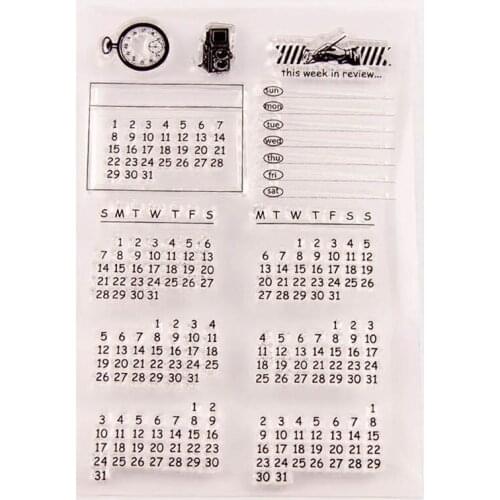 Cartoon Animals Calendar Butterfly Silicone Clear Rubber Stamps Sheet Xmas DIY