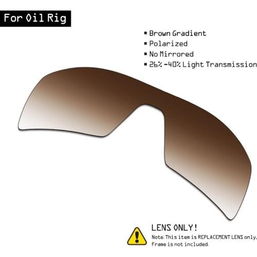 SmartVLT Polarized Sunglasses Replacement Lenses for Oakley Oil Rig - Brown Gradient Tint