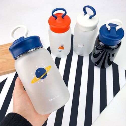 Glass Water Bottle 460ml Portable Mobile Phone Holder Water Cup Juicing Bottles Tea Cup Female Student Creative Handy Cup