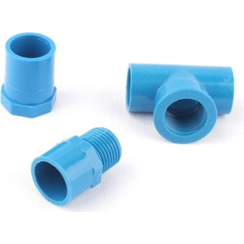 Inner Dia. 20mm Male/Female Straight Pipe Connectors Blue Female 1/2" to 20mm Tee Garden Irrigation Water Hose Tube Adapter