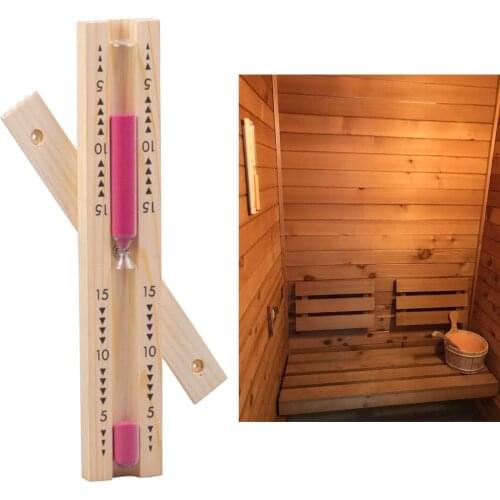 Rotating Sauna Hourglass Pink Sand Timer 15 Minutes Sauna Room Accessories
