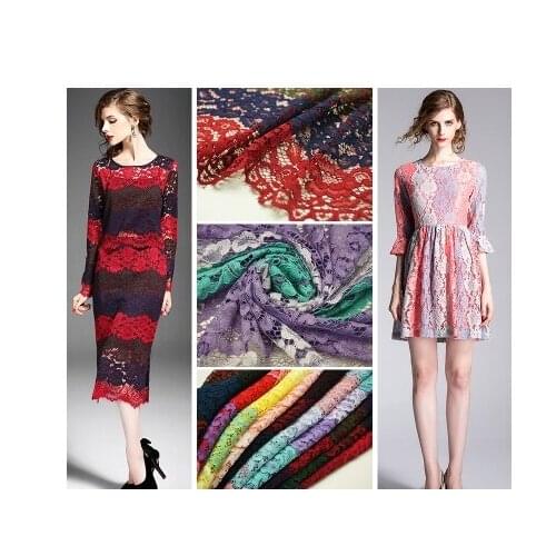 High quality tricolor hollow lace cloth guipure lace fabric for sewing african cord lace fabric for wedding Women dress Lace