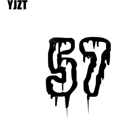 YJZT 12.8CM*15.5CM Personality Number 57 Vinyl High-quality Car Sticker Decal Black/Silver Accessories C11-0801