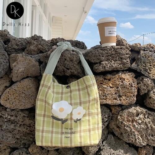 Ladies Canvas Tote Bag Female Cute Rabbit Ears Japanese Style Lunch Bag Women Eco-Friendly Grocery Bag Girls Picnic Handbag