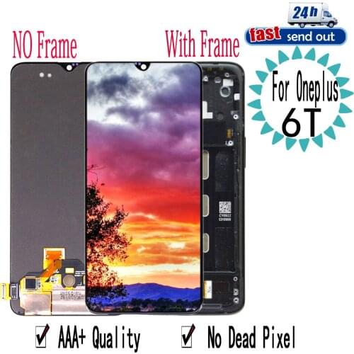 6.41'' 1+6T AMOLED LCD For Oneplus 6T LCD Display A6010 A6013 Touch Screen Digitizer Assembly Replacement For Oneplus6T