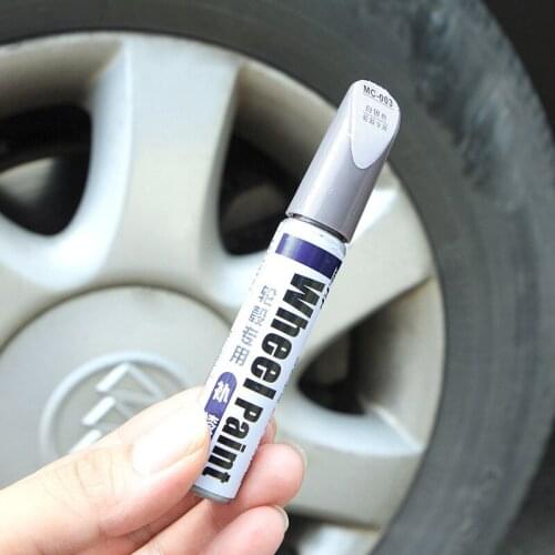 1pc 12ML Silver Car Wheel Hub Scratch Repair Pen Scratch Filler Repair Waterproof Tire Wheel Paint Wheel Hub Renovation Paint