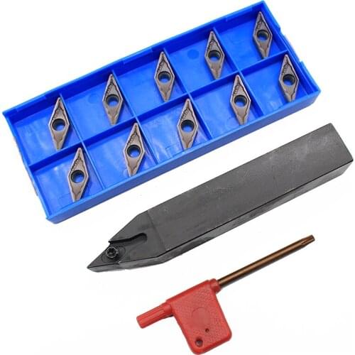 1PCS SVVCN2020K16 + 10PCS VCMT160408 HMP PC9030 CNC Tool Blade Lathe Turning Tool Carbide Insert Tool Holder Blade set