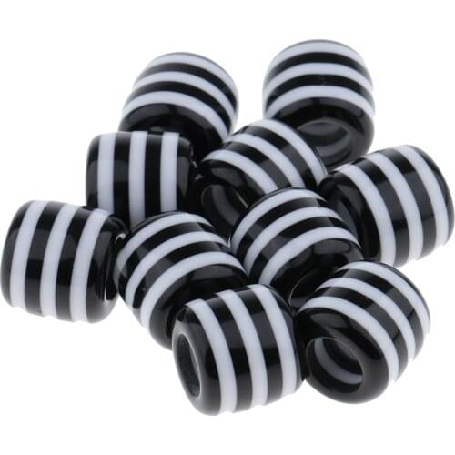 10Pcs/Pack Dread Lock Braiding Striped Beads Hair Accesories Tube