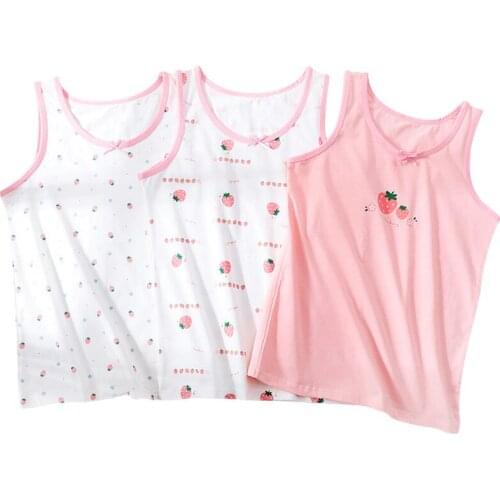 3pcs Kids Undershirts Boys Summer Vests Girls Breathable Tank Underwear Child Cotton Sleeveless T-Shirts Toddler Beach Tees Tops