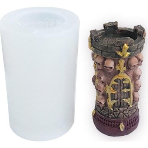 3D Halloween Skull Silicone Soap Mold Candle Making Ice Cube Mould Fondant Cake Chocolate Decorating DIY Baking Tools