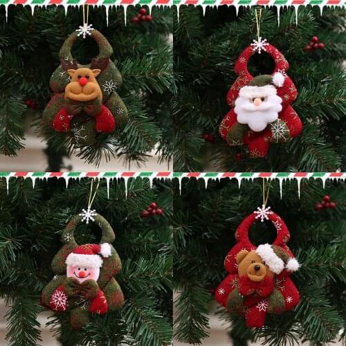 4pcs/set 16cm christmas tree decoration home wall tree ornament christmas pendant lovely door hanging