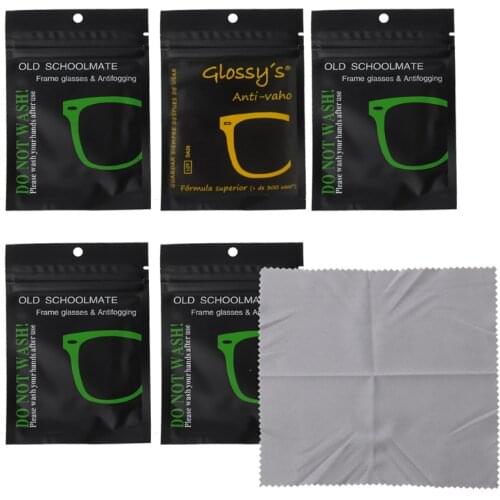 5Pcs Reusable Anti-Fog Wipes Glasses Pre-moistened Antifog Lens Cloth Defogger Eyeglass Wipe Prevent Fogging for Glasses