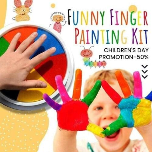 6 Colors DIY Finger Painting Drawing Toys Baby Funny Graffiti Colored Drawing Craft Inkpad Stamps Drawing Toy for Children