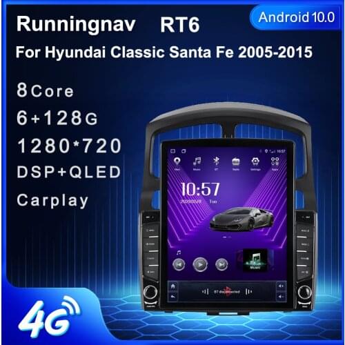 9.7" Android 10.1 For Hyundai Classic Santa Fe 2005-2015 Tesla Type Car Radio Multimedia Video Player Navigation GPS RDS no dvd