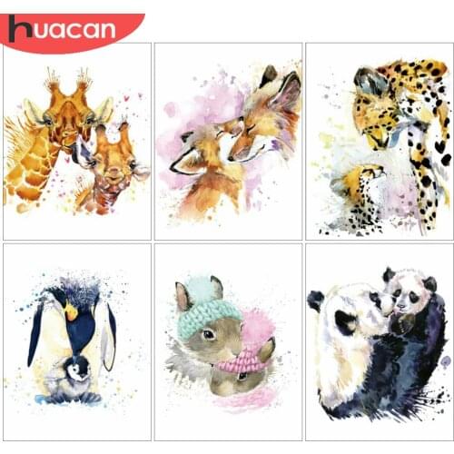 HUACAN Diamond Painting Fox Cross Stitch 5D Decoration For Home Diamond Embroidery Mosaic Animal Wall Art