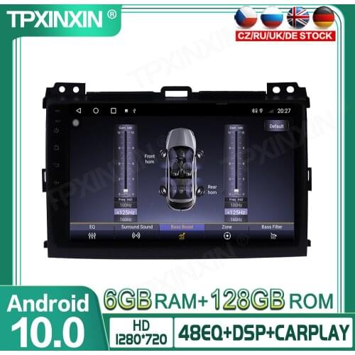 128G PX6 Android 10.0 For Toyota Prado 2004-2009 Car Multimedia Player GPS Navigation Headunit Radio Audio Stereo Tape Recorder