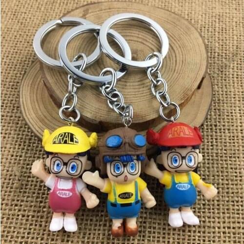 3PCS/LOT Anime Arale Keychains Small Pendant toys PVC Dolls Kids Gift OPP Bag