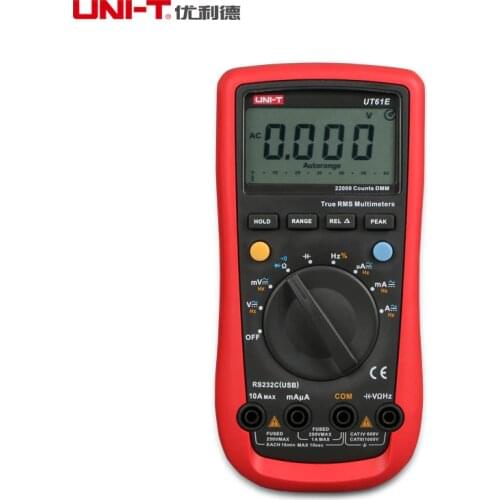 True RMS Digital Multimeter Uni T UT61E ACC ACV DCC DCV LCD Voltmeter Ohmmeter Capacitance Frequency DATA Hold Tester