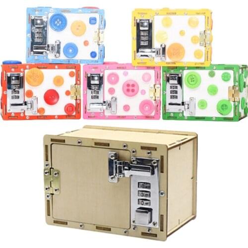 Children DIY Material Wooden Toys Lock Password Box Jigsaw Assembly Games Educational Creative Puzzle Toys For Student Invention