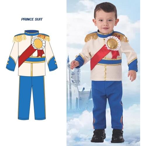 Kids Cosplay Anime Prince Costume Prince Charming uniform for boys Royals Costume Halloween carnival + pants Stage Costume