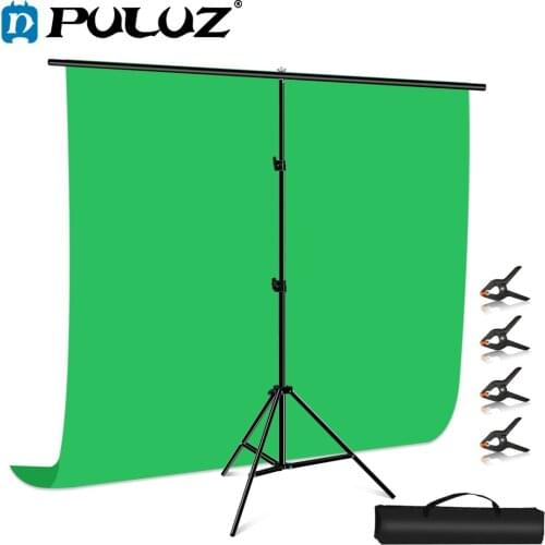 PULUZ 1x2m/2x2m Photography Backdrop T-shaped Background Support Stand System &Clips/Green Screen For Photo Studio Photography