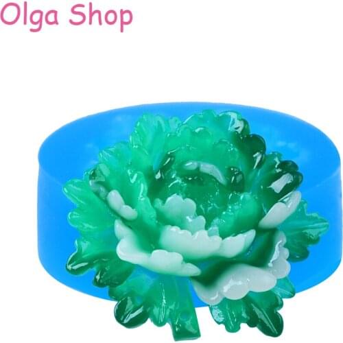 HYL301 32.2mm Peony Flower Pendant Silicone Mold - for Sugarcraft, Fondant, Resin Jewelry Making, Gum Paste, DIY Handmade, Icing