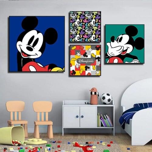 Disney Mickey Mouse Art Canvas Paintings Cute Big Avatar Posters and Prints Wall Art Pictures for Living Room Home Decoration