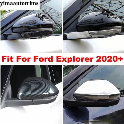Rearview Mirror Caps / Strip Protector Cover Trim ABS Chrome / Carbon Fiber Look Decor Accessories For Ford Explorer 2020 2021