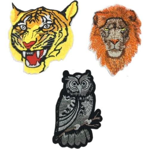 Cute Animal Lion Owl Patches For Clothing Iron On Embroidered Patch On Baby Clothes Sewing Applique Badge DIY Accessories