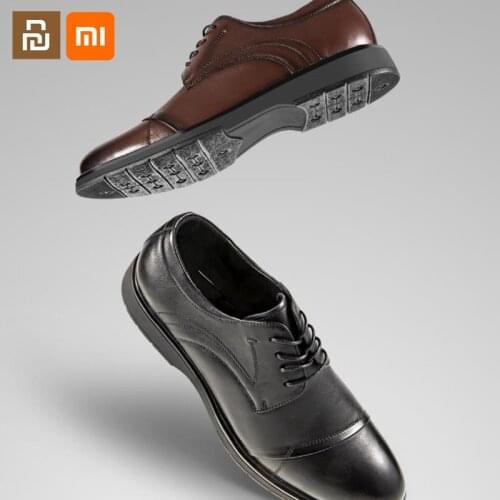 Xiaomi youpin soft calfskin classic leather shoes mens first layer cowhide skin-friendly handmade business formal shoes