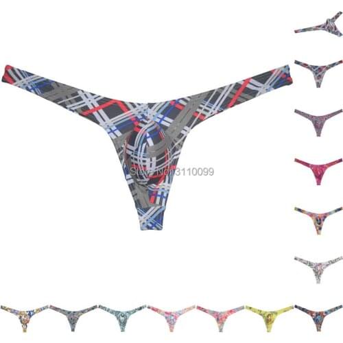 4PCS Mens Thongs Pouch Bikini Low-rise Bulge G-string Hipster T-back Most magnificent Underwear