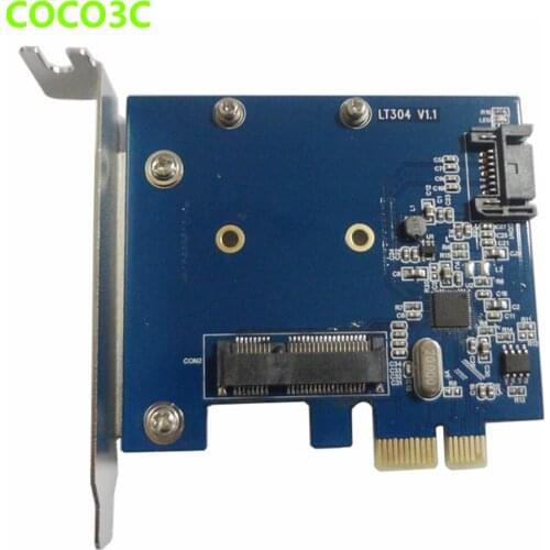 Desktop Internal SATA 6Gbps mini-SATA Combo Extender Adapter PCI-e 1x to SATA 3.0 mSATA SSD Card