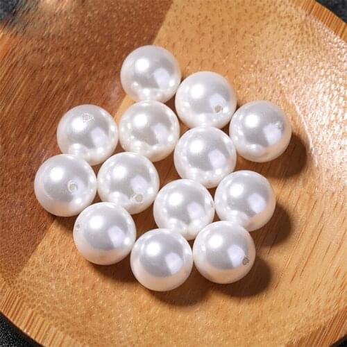 Top Quality 14/16/18/20mm ABS Imitation Pearls Beads for Jewelry Making Earrings Necklace Brooch Accessories Ornament DIY