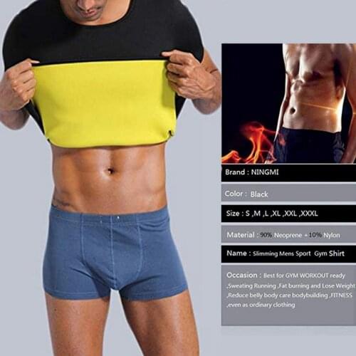 Plus Size S-4XL Men Neoprene Shaperwear Waist Traine Sauna Sweat Vest Body Shaper Cincher Corset T-Shirts Slimming