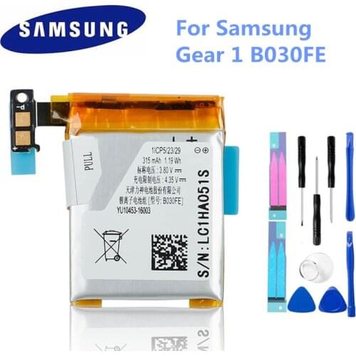 Samsung 100% Original 250mAh Battery Samsung B030FE GH43-03992A SP48223 for Samsung Gear 1 SM-V700 B030FE GH43-03992A+Tools