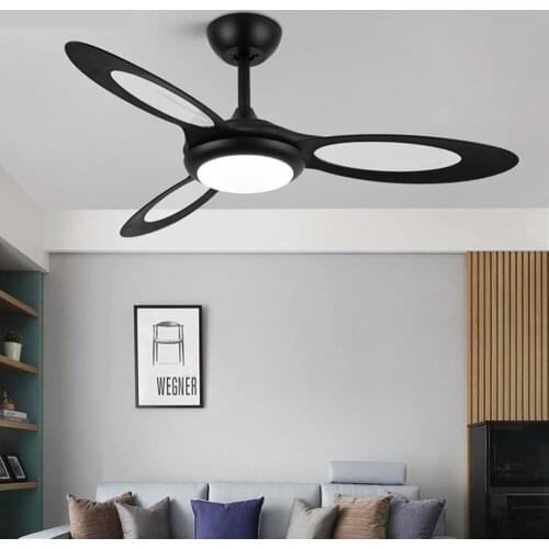 Air Cooling DC Modern Ceiling Fan with lights Remote Control Plastic 44 Inch ventilator lamp bedroom decor fans Reversible