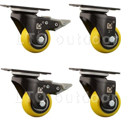 2PCS 360 Degree Swivel Caster Wheels Fixed With Brake And No Brake Heavy Duty No Noise For Cabinet Sofa Caster