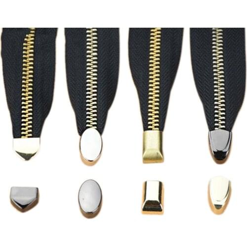 10 Pcs Metal Zippers Pull Tail Lock Clip Buckles Zipper Cord Stop Plug Head Screw DIY Crafts Bags Leather Hardware Accessories