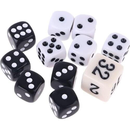 11pcs/set Six Sided Dices Beads Desktop Table Role Playing Board Games for Party U2JB