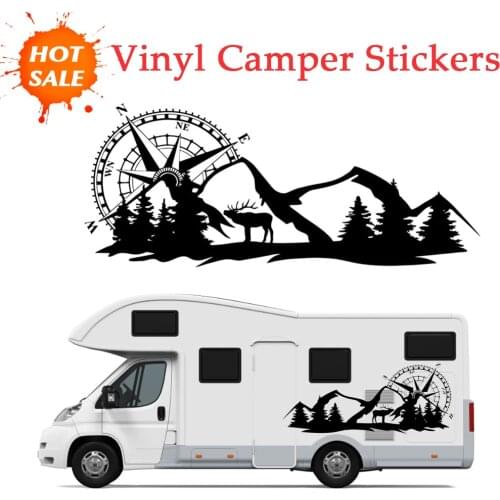 140*58cm Car Stickers Vinyl Decals Auto Body Side Door Compass Graphics Decal Car Accessory for Jeep Truck SUV Off-Road Vehicles