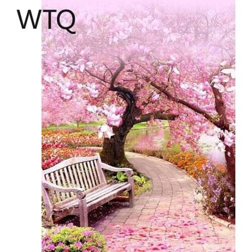 5D DIY Diamond Painting Cherry Blossom Tree Cross Stitch Kits Diamond Embroidery Full Drill Mosaic Home Decor Wall Art Painting