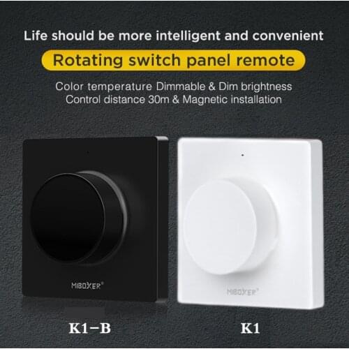 White / Black Rotating Panel Remote Switch 2.4G Wireless 3V Dimmer Dimmable Brightness Color Temperature For LED Buld Light