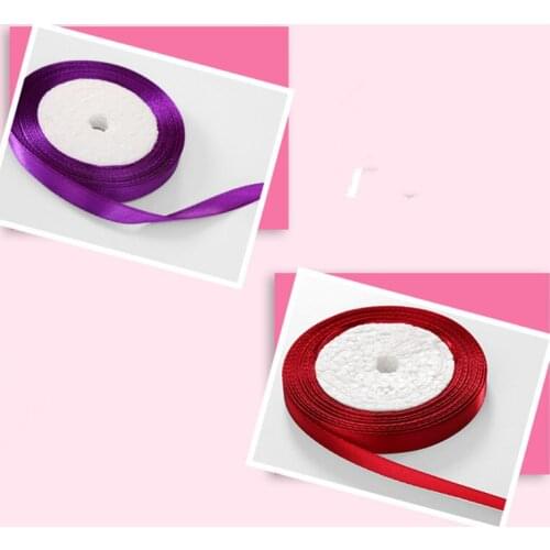 Free Shipping 2Rolls/pack Silk Ribbon Width=1cm Length=22m Different Colors for Gift Packing