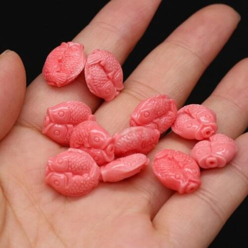 10Pcs Natural Red Coral Beads Through-Hole Isolation Bead For Jewelry Making DIY Necklace Earrings Bracelet Accessory