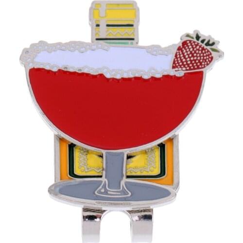 Drinking Cup Design Magnetized Clip On Golf Ball Marker Golf Accessories